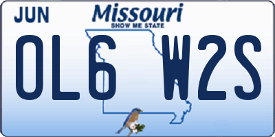 MO license plate OL6W2S