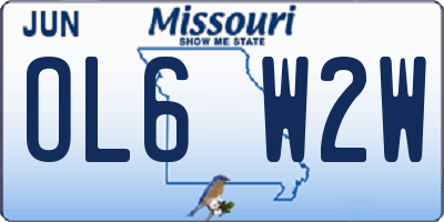 MO license plate OL6W2W