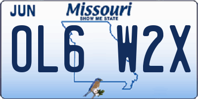 MO license plate OL6W2X