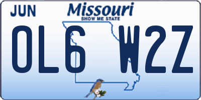 MO license plate OL6W2Z