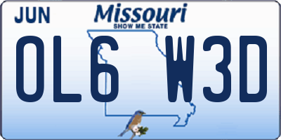 MO license plate OL6W3D