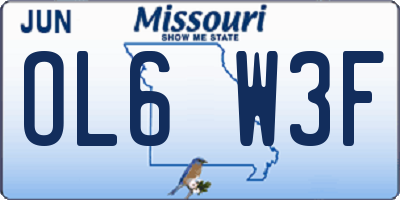 MO license plate OL6W3F