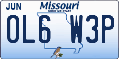 MO license plate OL6W3P