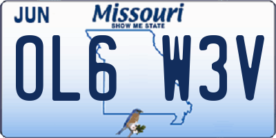 MO license plate OL6W3V