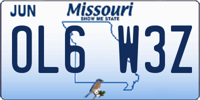 MO license plate OL6W3Z