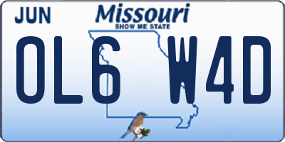 MO license plate OL6W4D