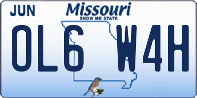 MO license plate OL6W4H