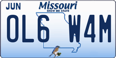 MO license plate OL6W4M