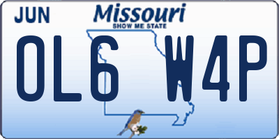 MO license plate OL6W4P