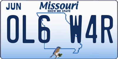 MO license plate OL6W4R