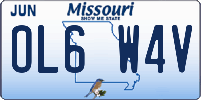 MO license plate OL6W4V