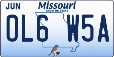 MO license plate OL6W5A