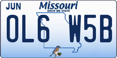 MO license plate OL6W5B