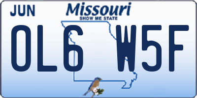 MO license plate OL6W5F