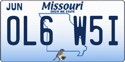 MO license plate OL6W5I