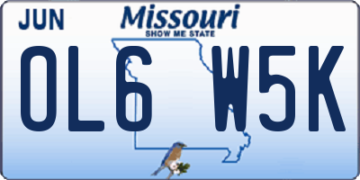 MO license plate OL6W5K