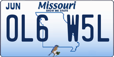 MO license plate OL6W5L
