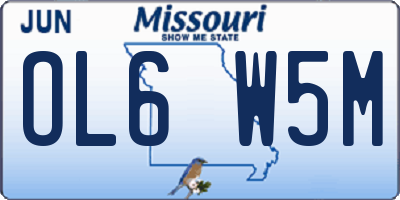 MO license plate OL6W5M