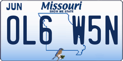 MO license plate OL6W5N