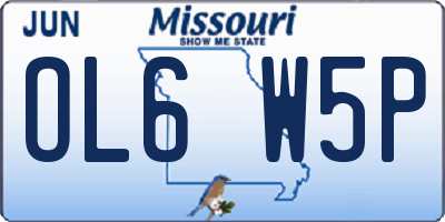 MO license plate OL6W5P