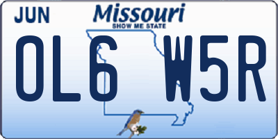 MO license plate OL6W5R