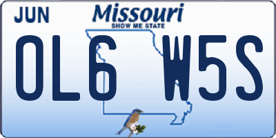 MO license plate OL6W5S