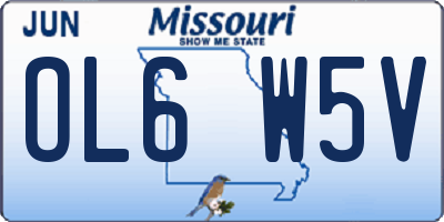 MO license plate OL6W5V