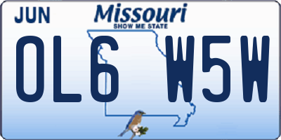 MO license plate OL6W5W