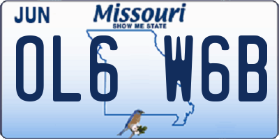 MO license plate OL6W6B