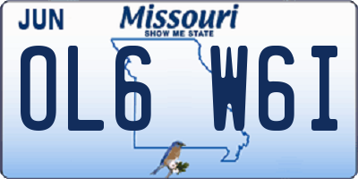 MO license plate OL6W6I