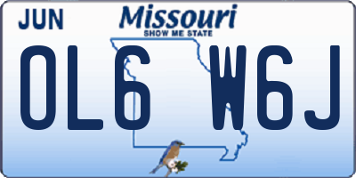 MO license plate OL6W6J