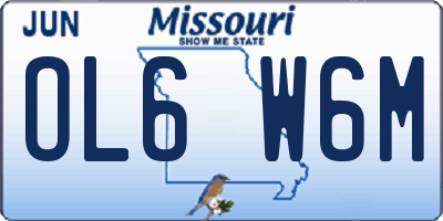 MO license plate OL6W6M