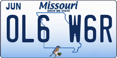 MO license plate OL6W6R