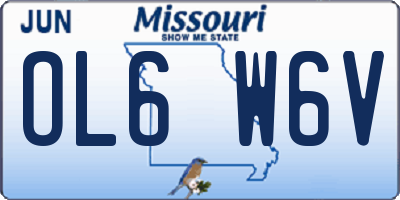 MO license plate OL6W6V