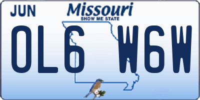 MO license plate OL6W6W