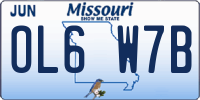 MO license plate OL6W7B