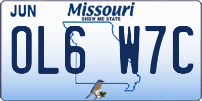 MO license plate OL6W7C