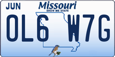 MO license plate OL6W7G