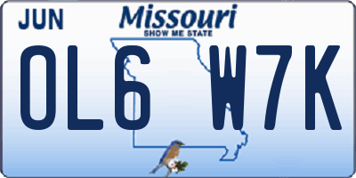 MO license plate OL6W7K