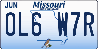 MO license plate OL6W7R
