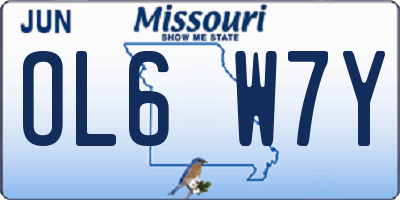 MO license plate OL6W7Y