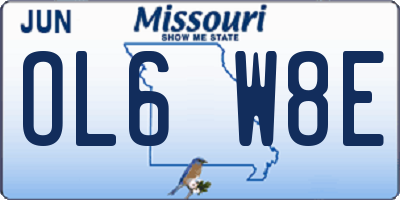 MO license plate OL6W8E
