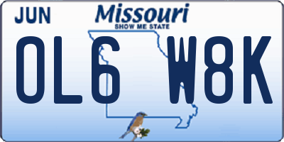 MO license plate OL6W8K