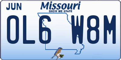 MO license plate OL6W8M