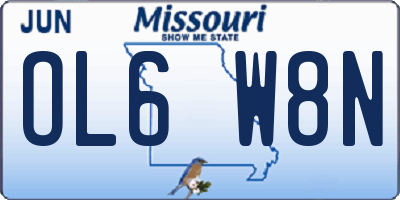 MO license plate OL6W8N