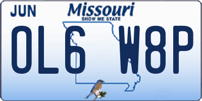MO license plate OL6W8P