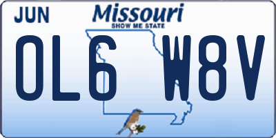 MO license plate OL6W8V
