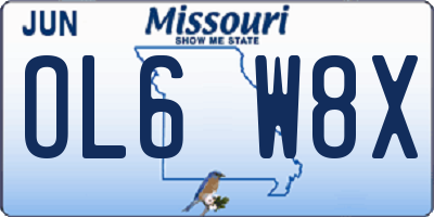 MO license plate OL6W8X
