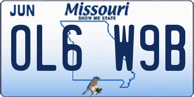 MO license plate OL6W9B