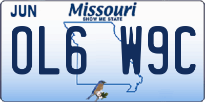 MO license plate OL6W9C